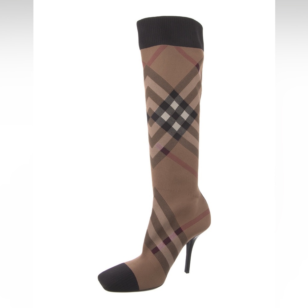 Burberry House Check Pattern Sock Boots - Size 39.5
